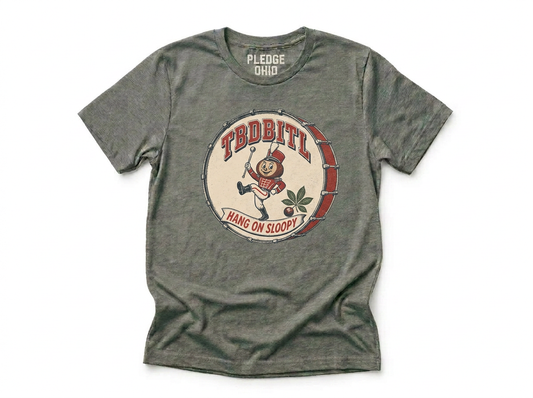 TBDBITL marching band tee folded, Columbus Ohio apparel