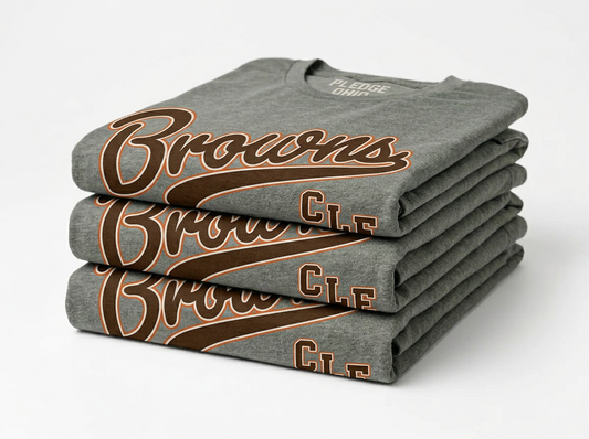 Browns CLE tee, Cleveland football apparel