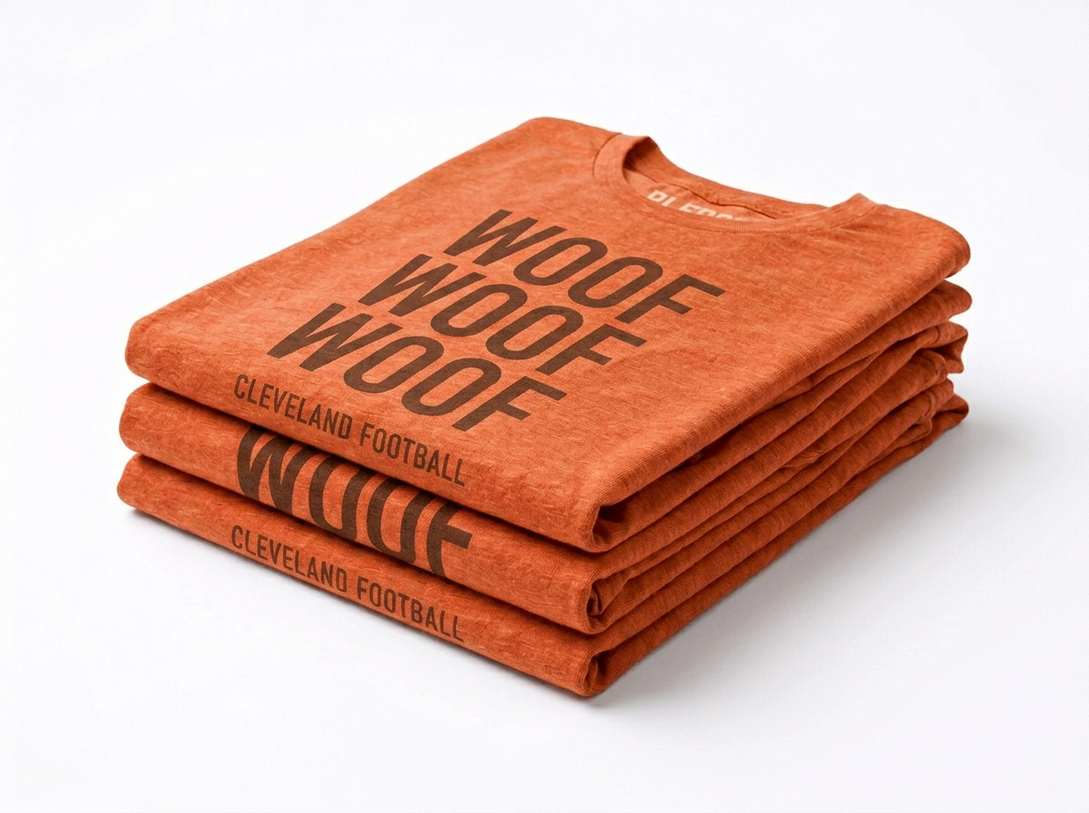 Woof Woof Woof tee, Cleveland football Dawg Pound apparel