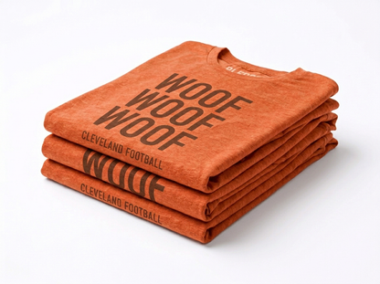 Woof Woof Woof tee, Cleveland football Dawg Pound apparel