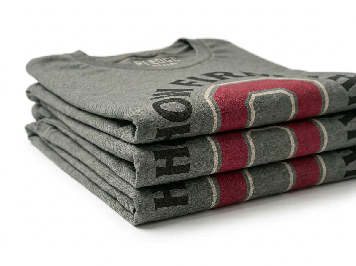 How Firm Thy Friendship tee folded, Columbus Ohio apparel