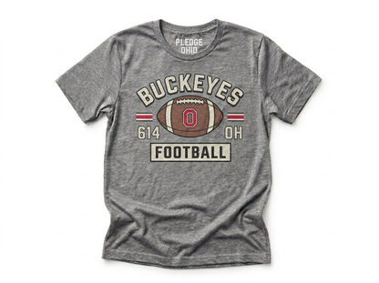 Buckeye football tee folded, Columbus Ohio football apparel