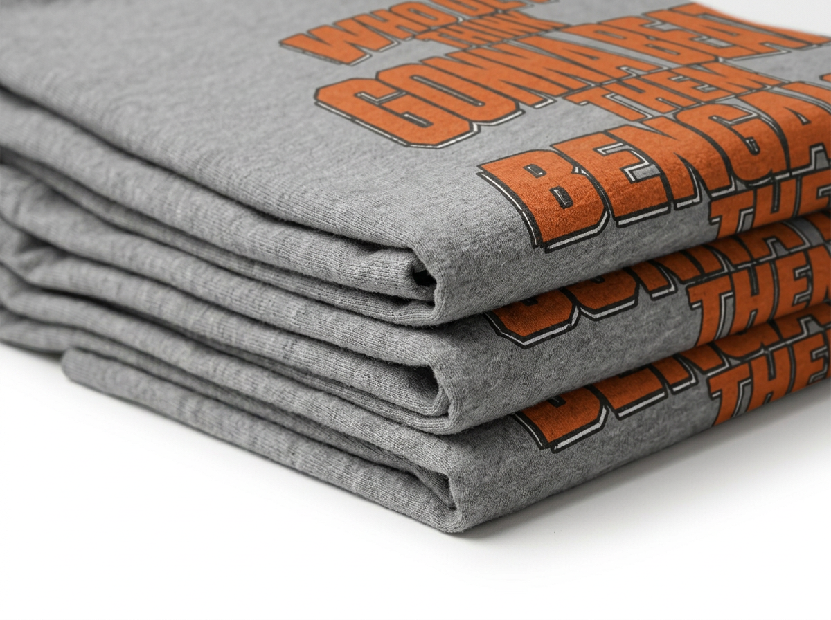 Who Dey Think Bengal tee detail, Cincinnati football apparel
