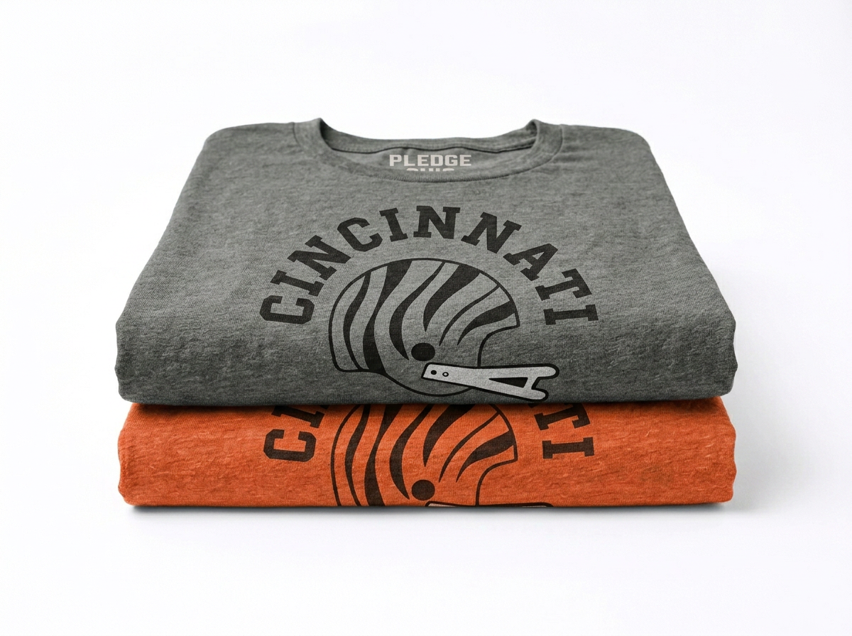 Cincinnati helmet tee, Queen City Ohio football apparel